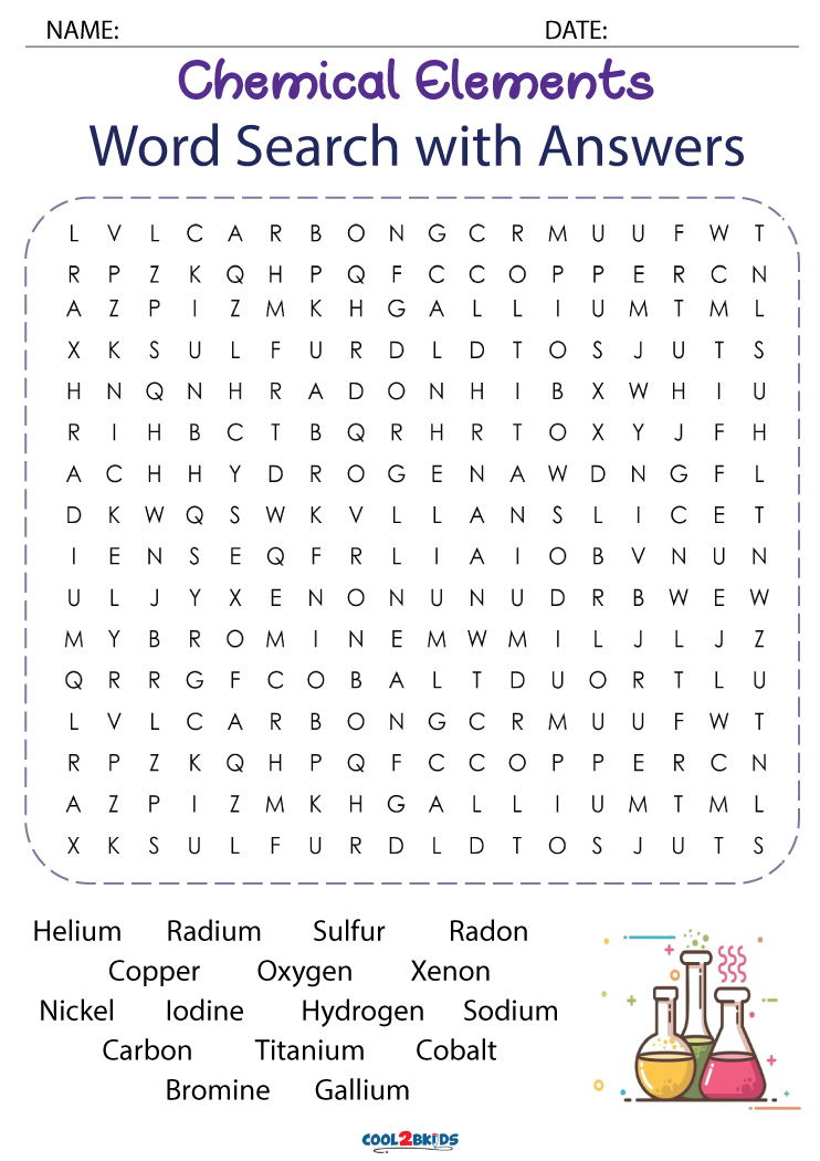 Element Word Search | Cool2bKids