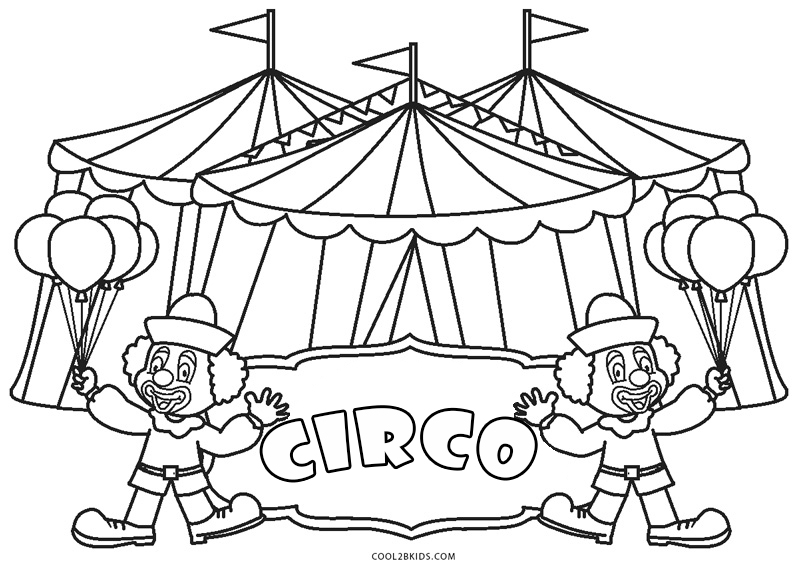 Desenhos de Circo para colorir - Páginas para impressão grátis