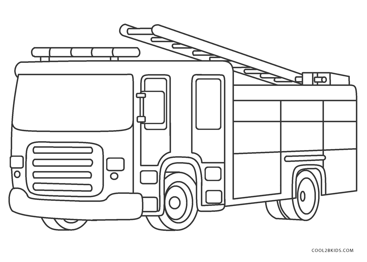 Páginas para colorir caminhão de Bombeiros. 120 imagens - A maior