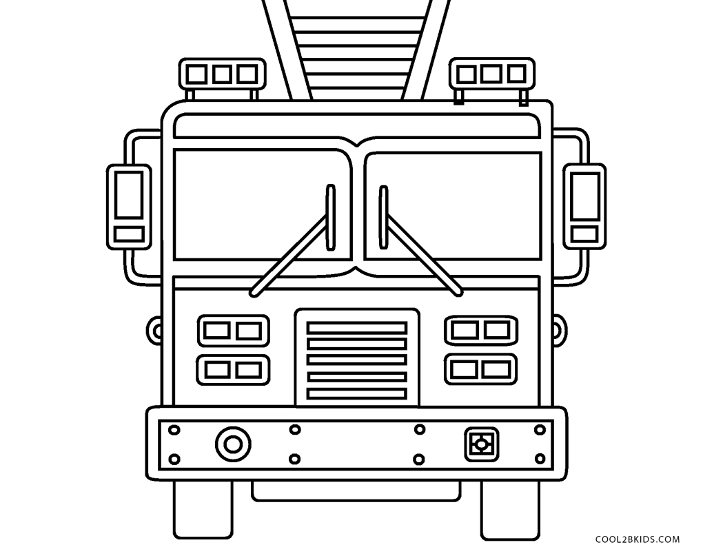 Desenho de Um caminhão de bombeiros para Colorir - Colorir.com