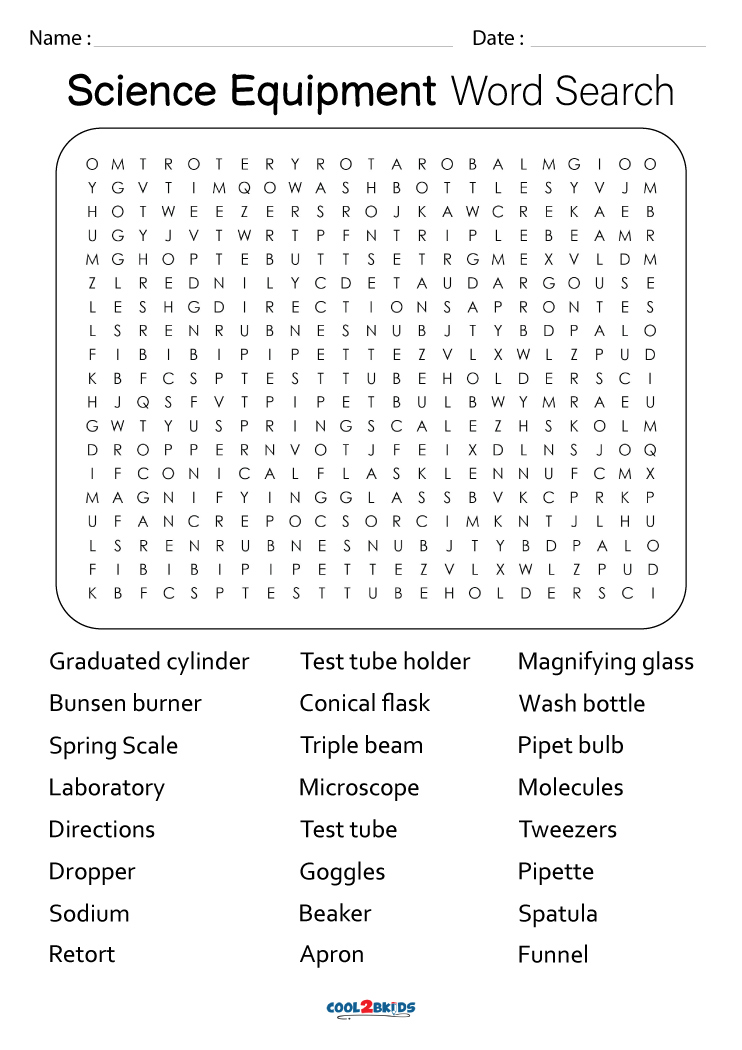 scientific research word search