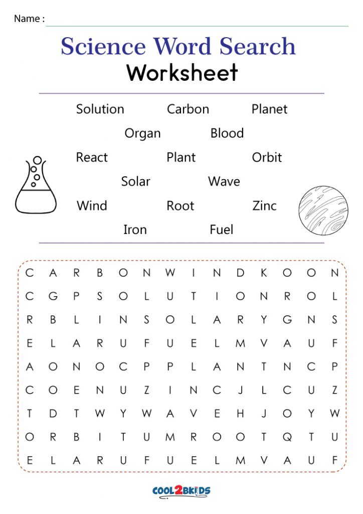 Free Printable Science Word Search Worksheets