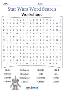 printable star wars word search cool2bkids