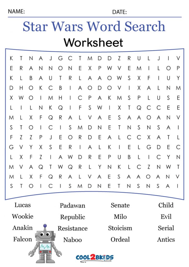 Star Wars Word Search | Cool2bKids