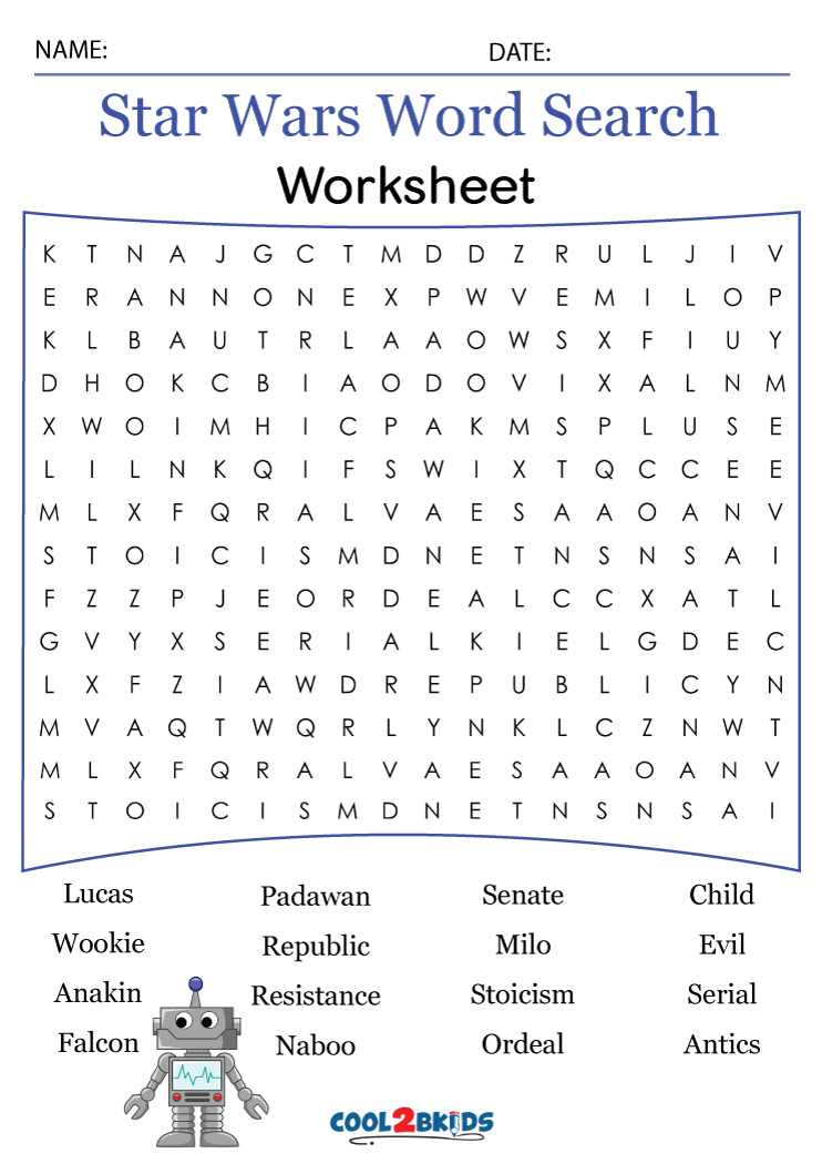 star wars word search cool2bkids