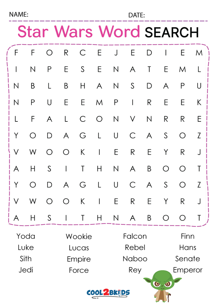 Star Wars Word Search — ScouterLife