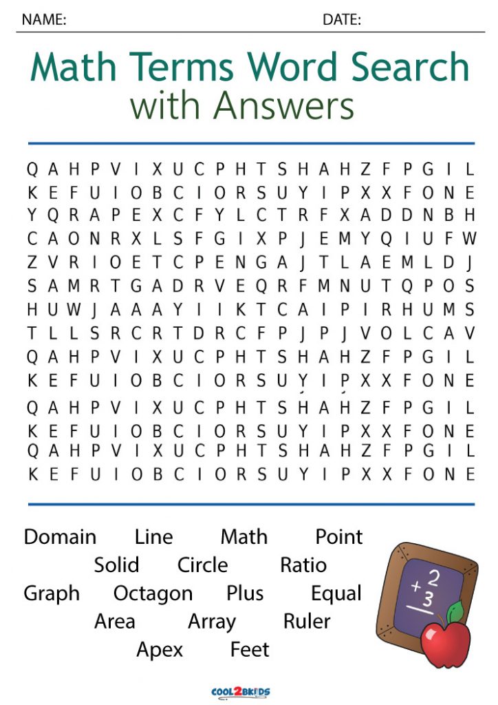 Printable Math Word Search Cool2bKids