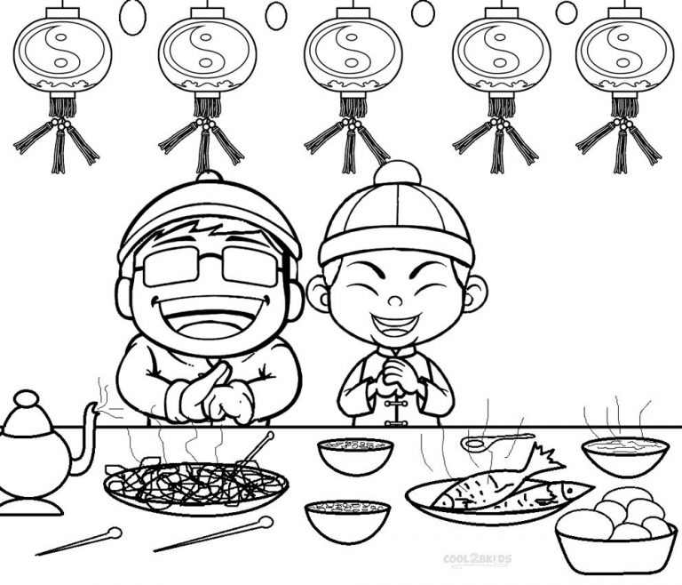 Coloriages  Nouvel An Chinois  Coloriages Gratuits à Imprimer