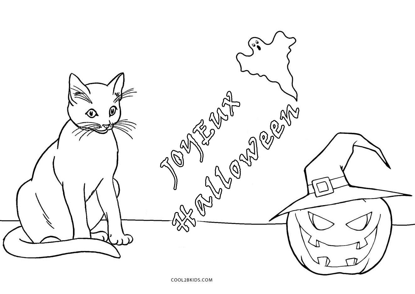 Coloriages  Chat Halloween  Coloriages Gratuits à Imprimer