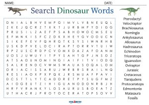printable dinosaur word search cool2bkids