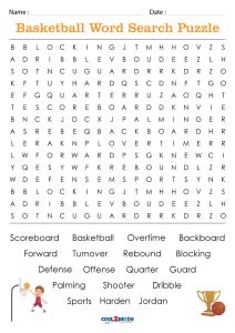 printable basketball word search cool2bkids