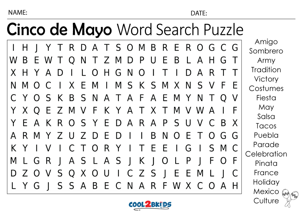 Printable Cinco De Mayo Word Search Cool2bKids Printable Cinco De Mayo Word Search Cool2bKids