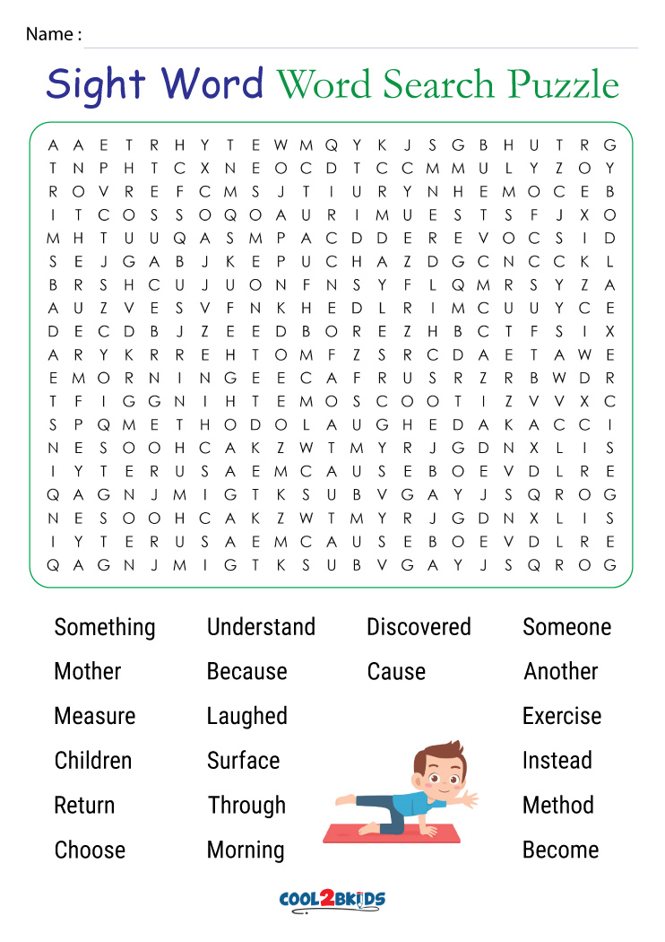 Printable Sight Word Word Search - Cool2bKids