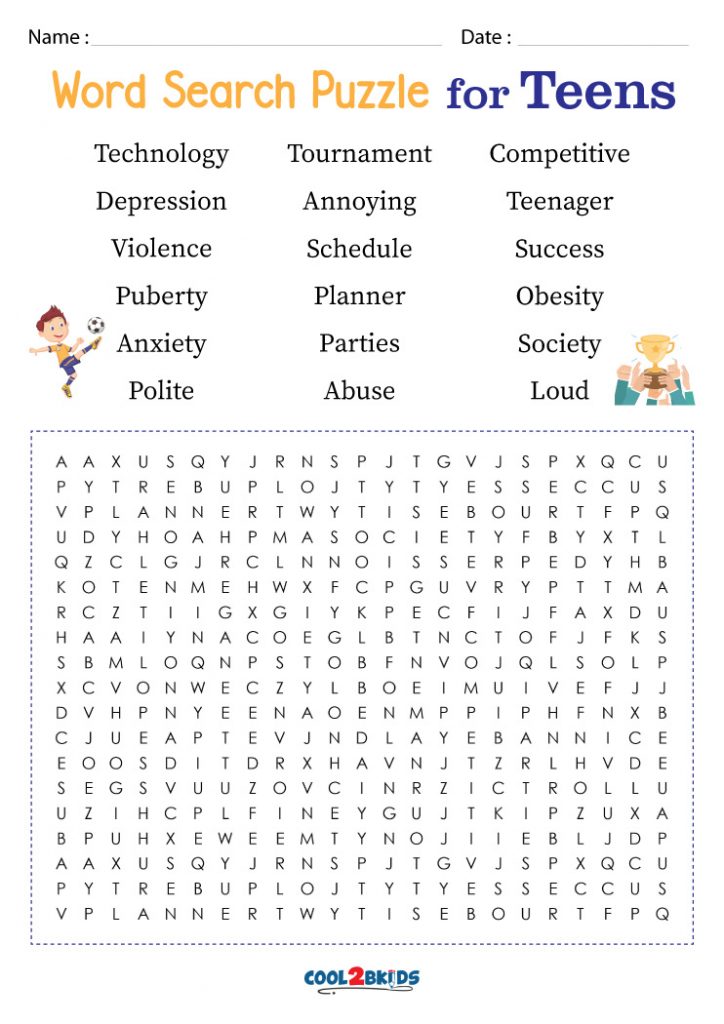 Word Search for Teens | Cool2bKids