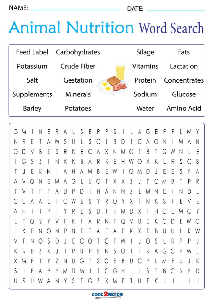 printable nutrition word search cool2bkids