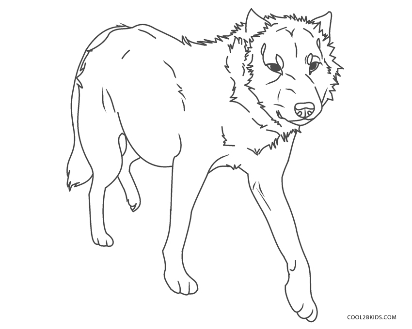 Coloriage petit loup rigolo. (Coloriage Loup)