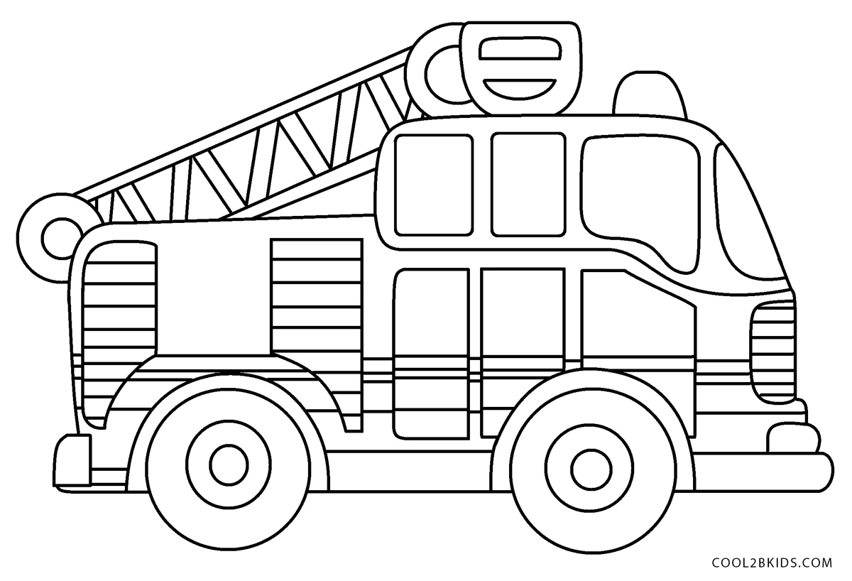 Coloriage Marcus avec son camion de pompier à imprimer