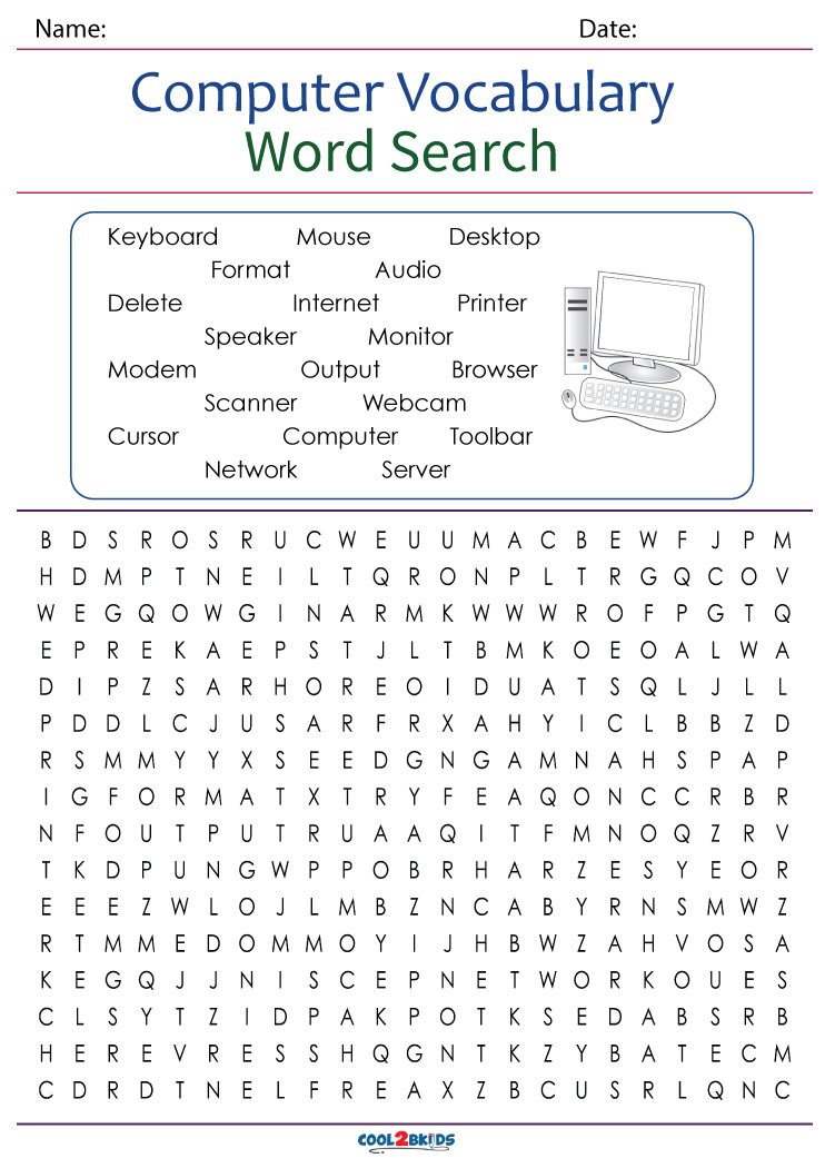Printable Computer Word Search Cool2bKids Printable Computer Word Search Cool2bKids