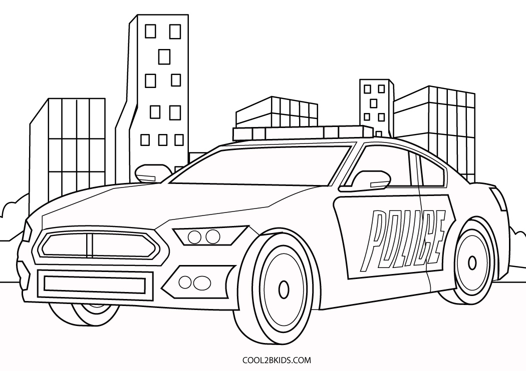 Police Car Coloring Pages Print Sketch Coloring Page