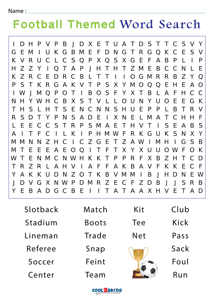 Football Word Search | Cool2bKids