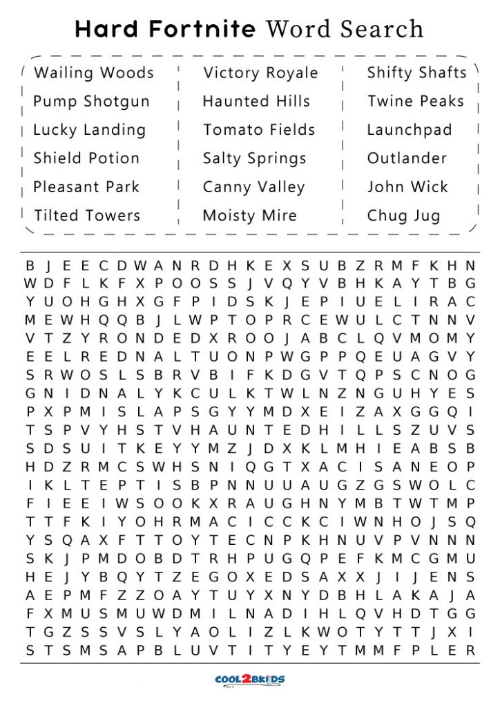 Printable Fortnite Word Search Cool2bKids Printable Fortnite Word Search Cool2bKids