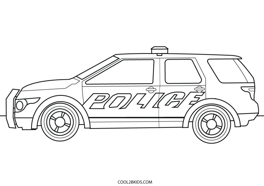 Police Car Coloring Printable