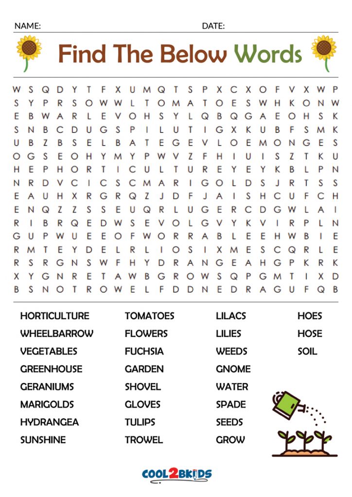 Simple Word Search Printable Adults