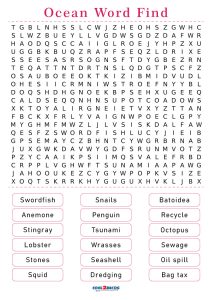 printable ocean word search cool2bkids