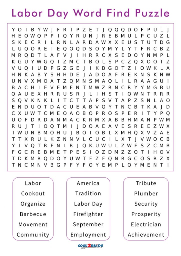 Printable Labor Day Word Search Cool2bKids Printable Labor Day Word Search Cool2bKids