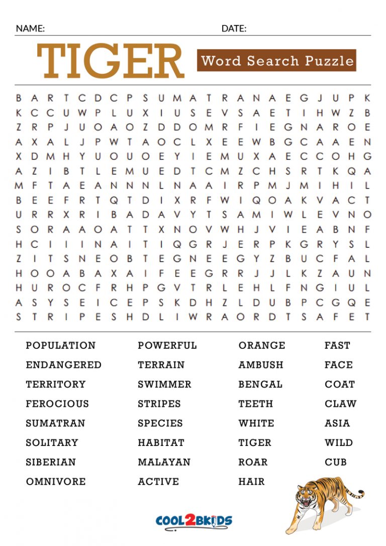 Printable Large Print Word Search Cool2bKids