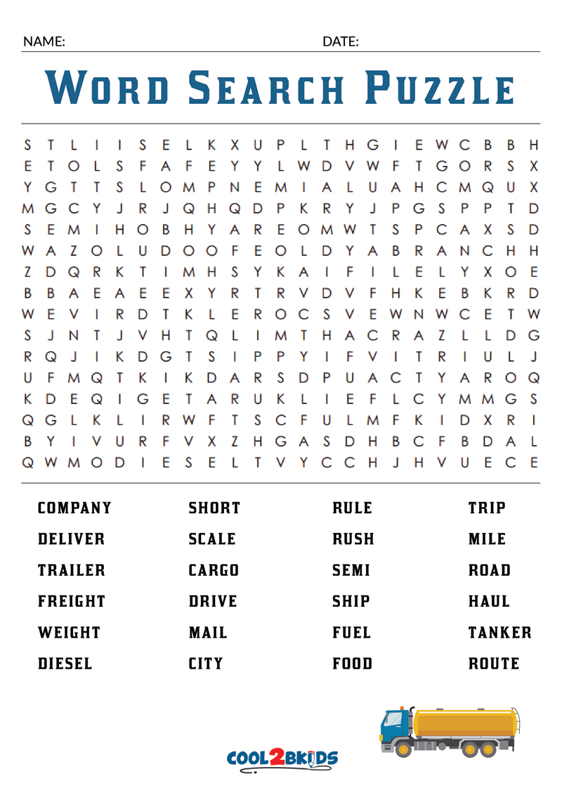 Large Print Word Search Birthday