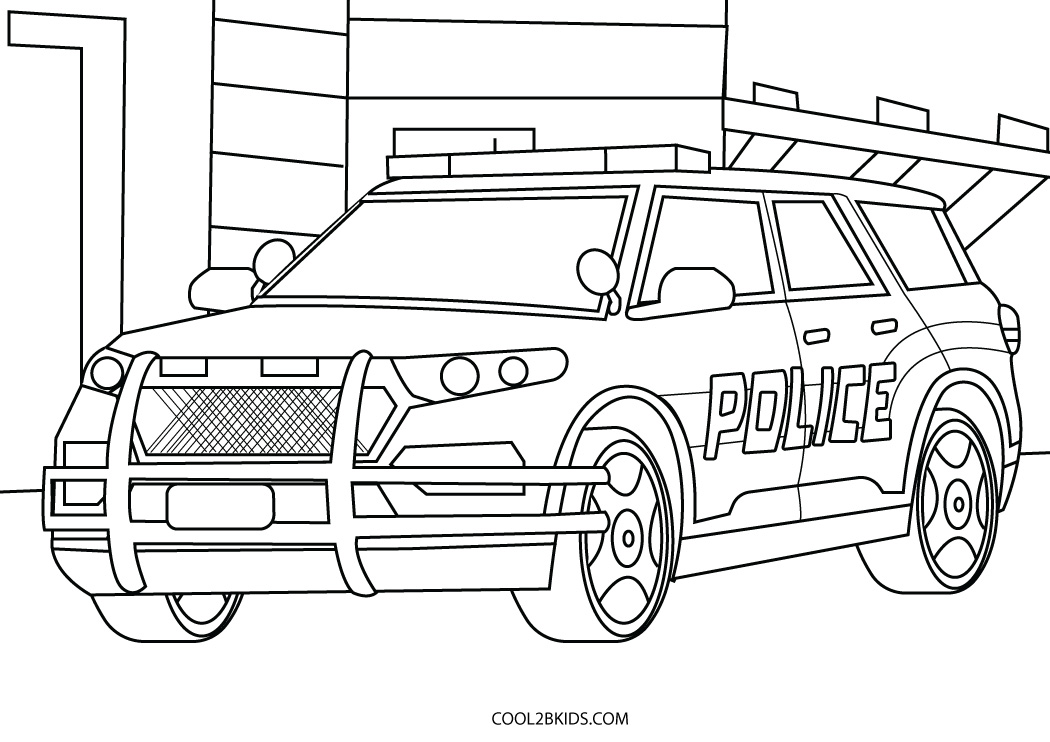 Police Car Printable Coloring Pages