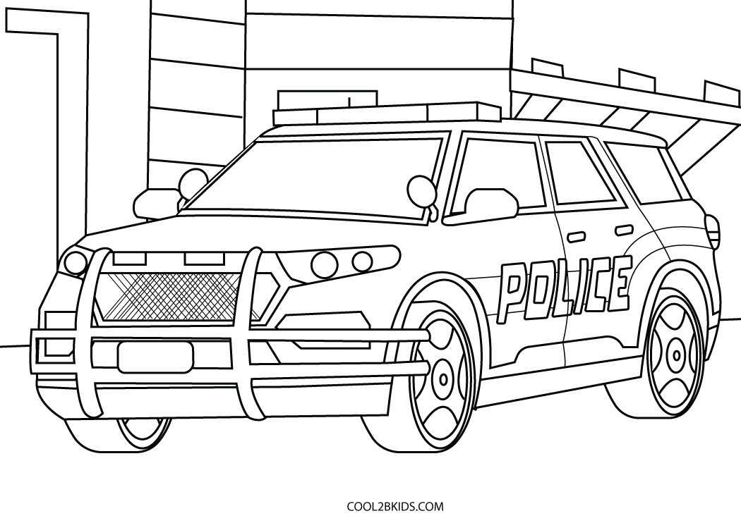 Printable Police Car Coloring Pages Minimalist Blank Printable