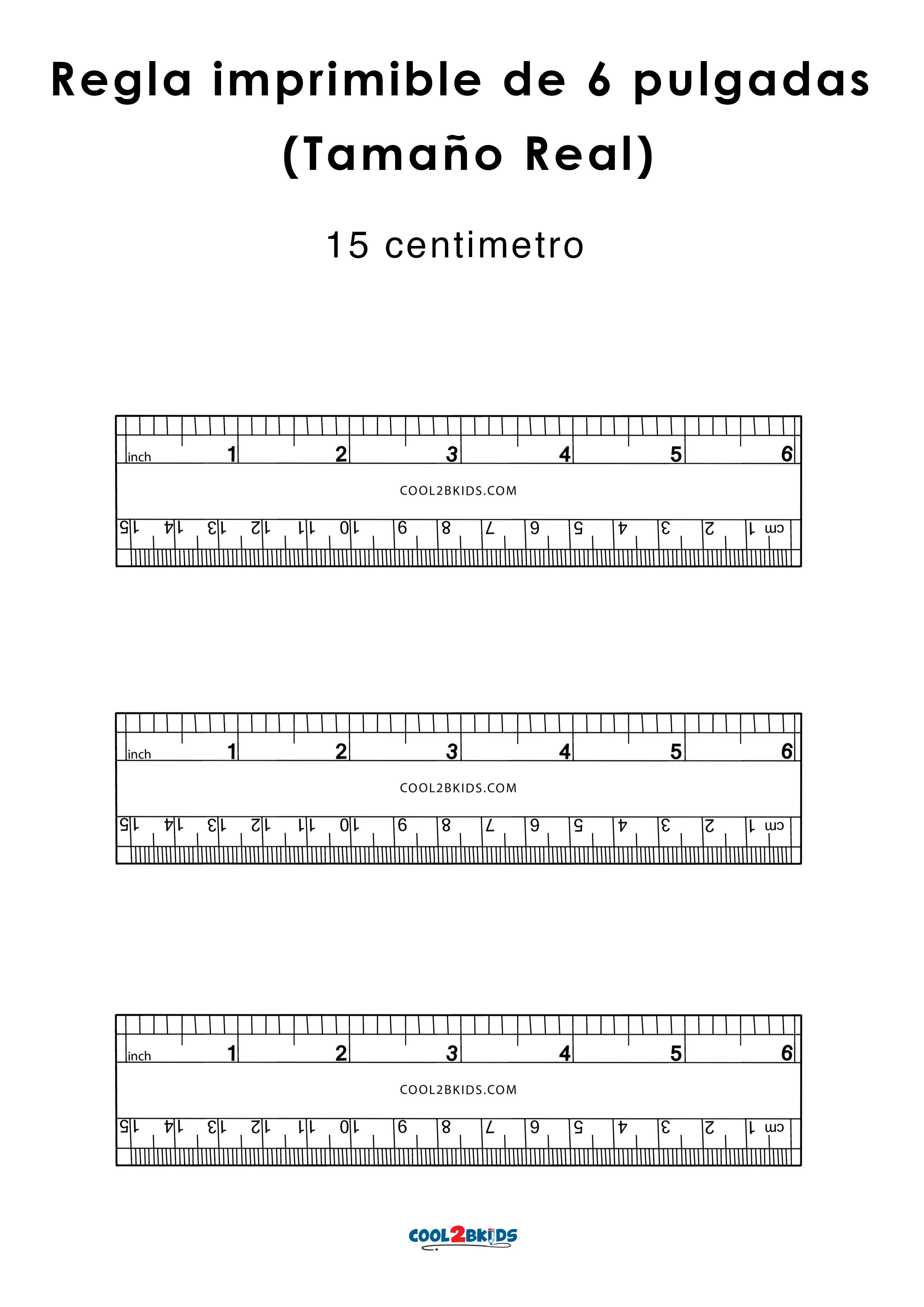 Regla Para Imprimir de 6 Pulgadas - Cool2bKids