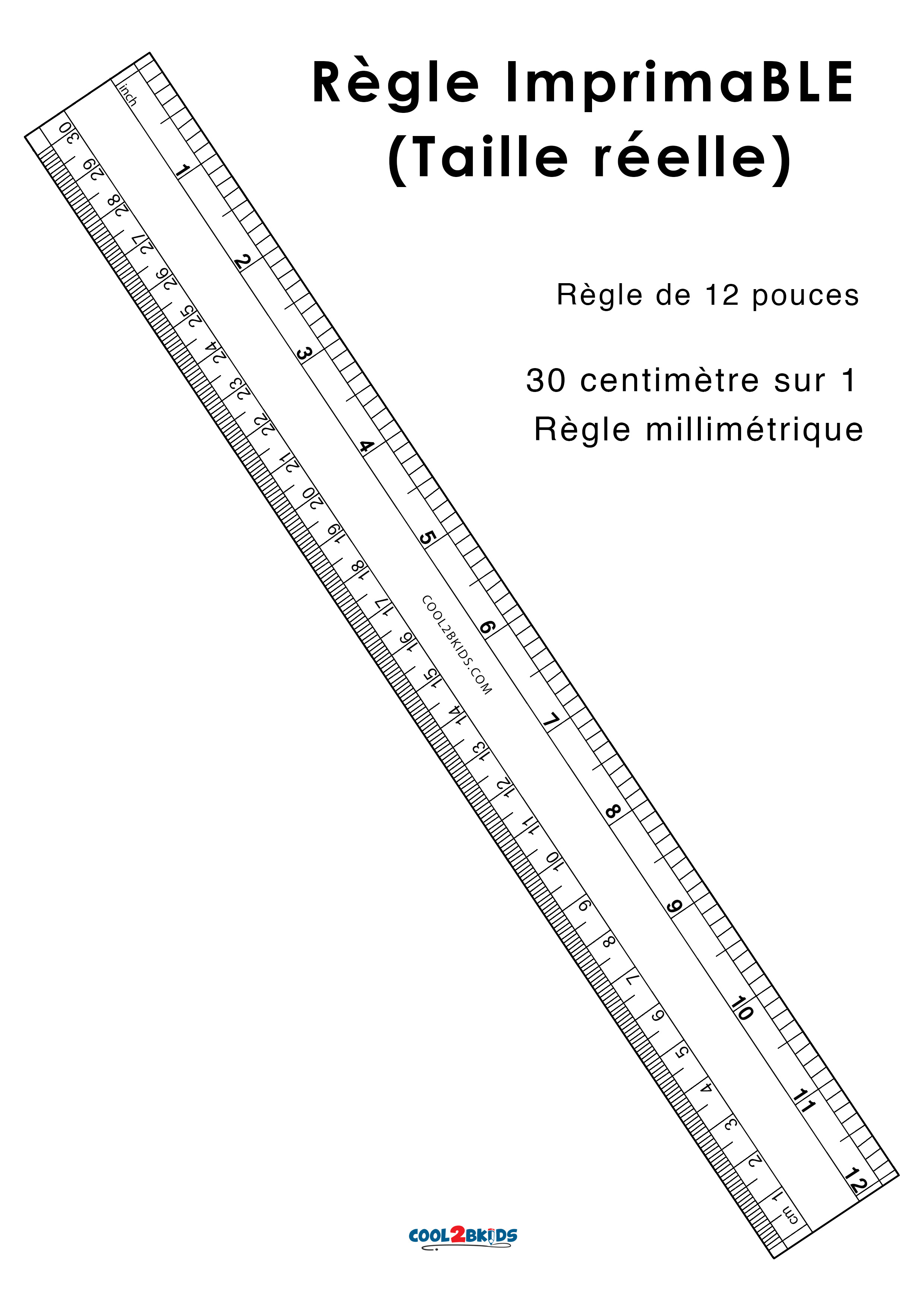 R gle Imprimer De 30 Cm 12 Pouces Taille R elle Cool2bKids