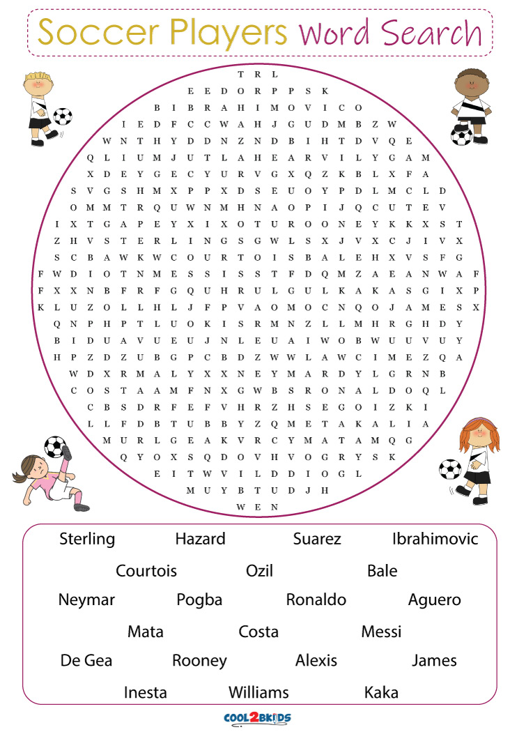 Soccer Word Search Printable