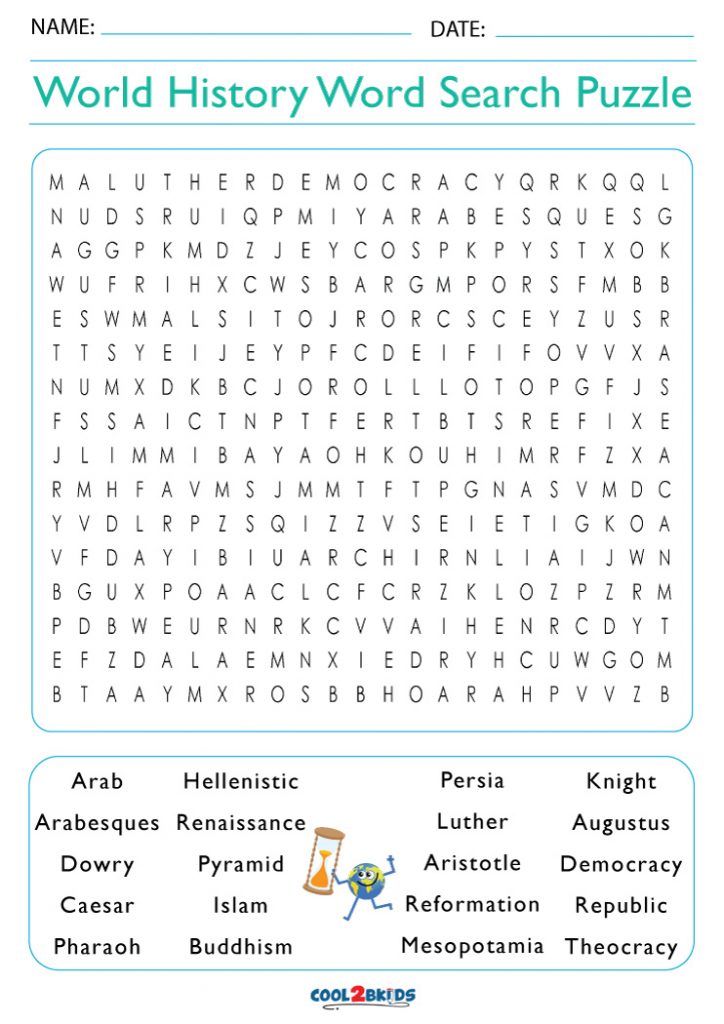 Printable History Word Search Cool2bKids