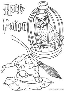 Coloriage Harry Potter Chouette Hedwige - Coloriage Gratuit à