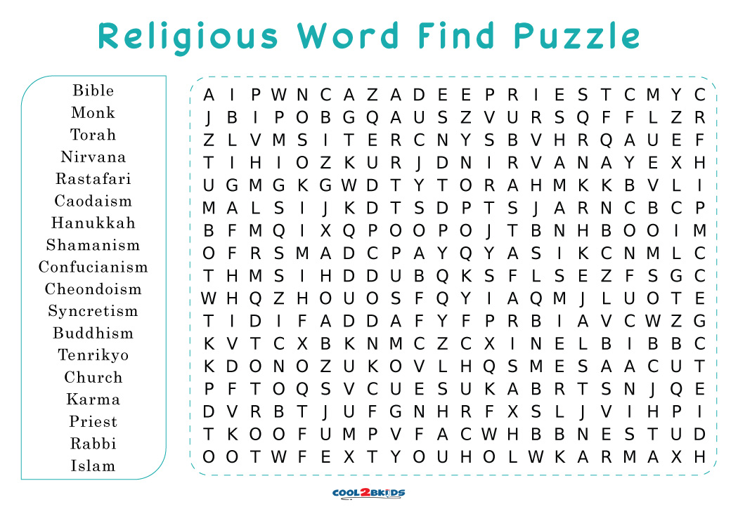 Printable Religious Word Search Cool2bKids
