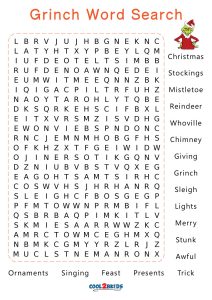 Printable Grinch Word Search - Cool2bKids