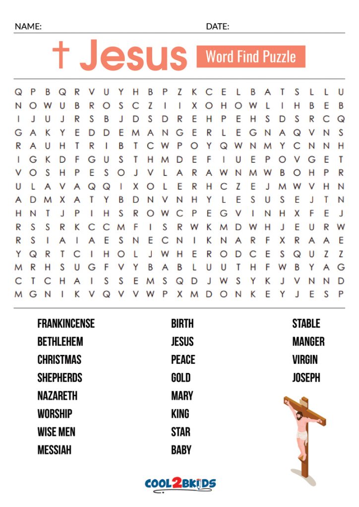 Printable Jesus Word Search Cool2bKids