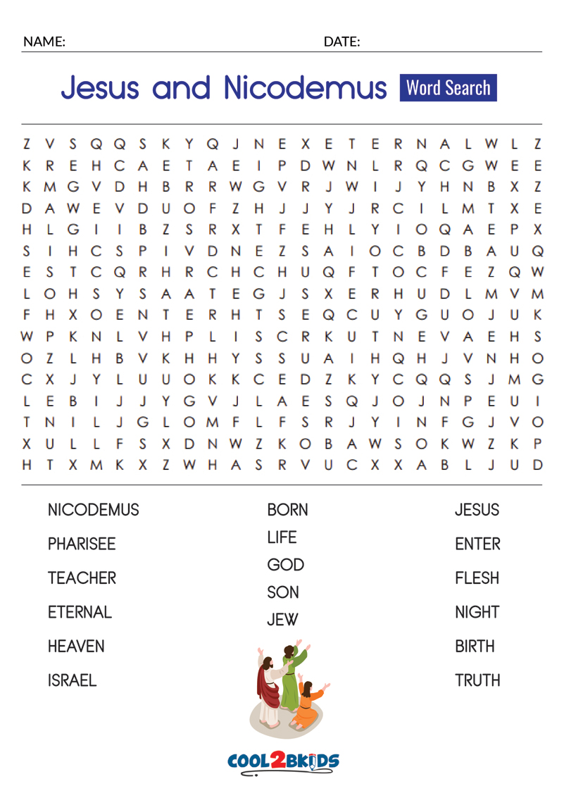 Jesus Healing Word Search Puzzle