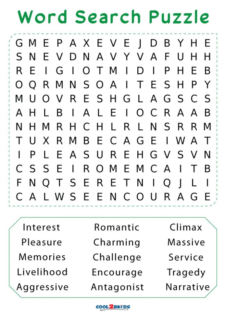 Word Search Free Printable Puzzles For Seniors 8 Best Images Of Gambaran