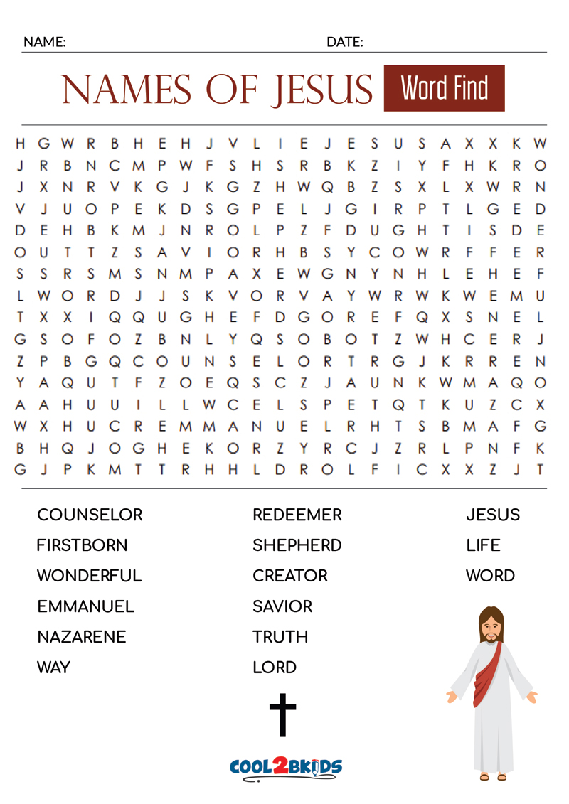 Printable Jesus Word Search Cool2bKids