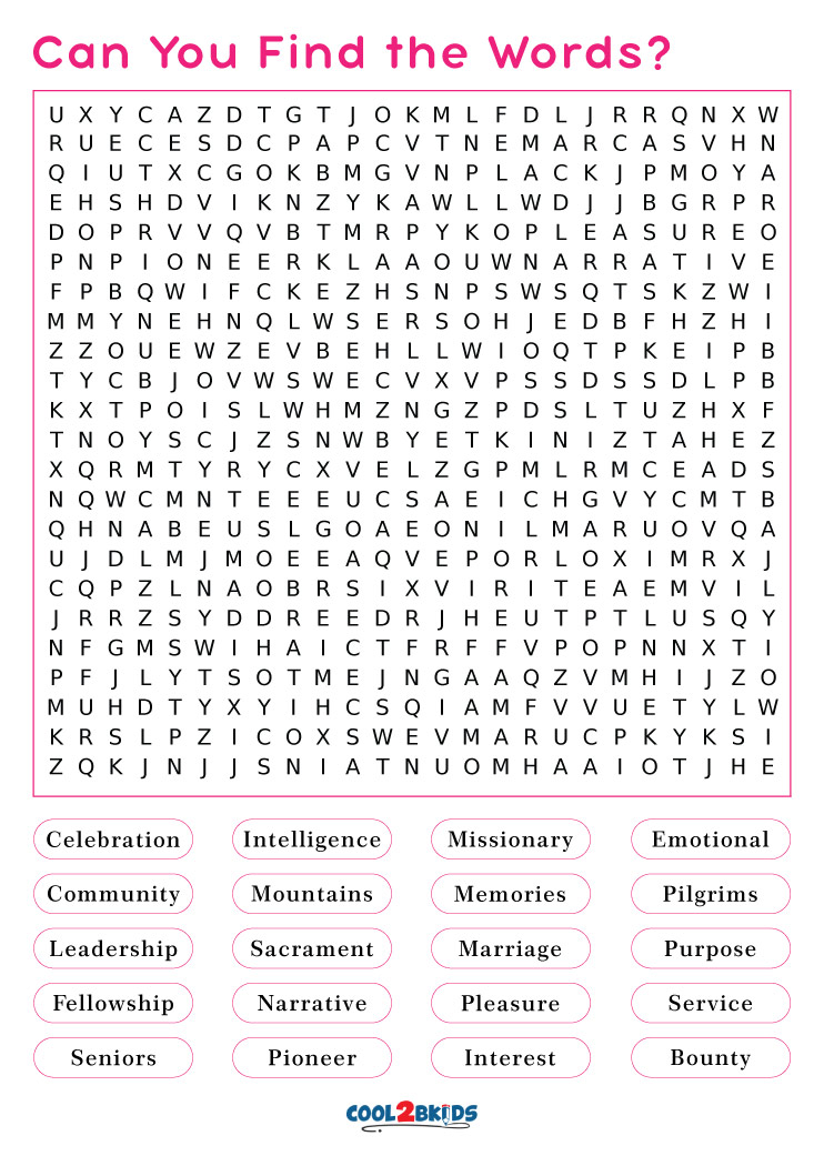 Puzzles printable word search Free Printable