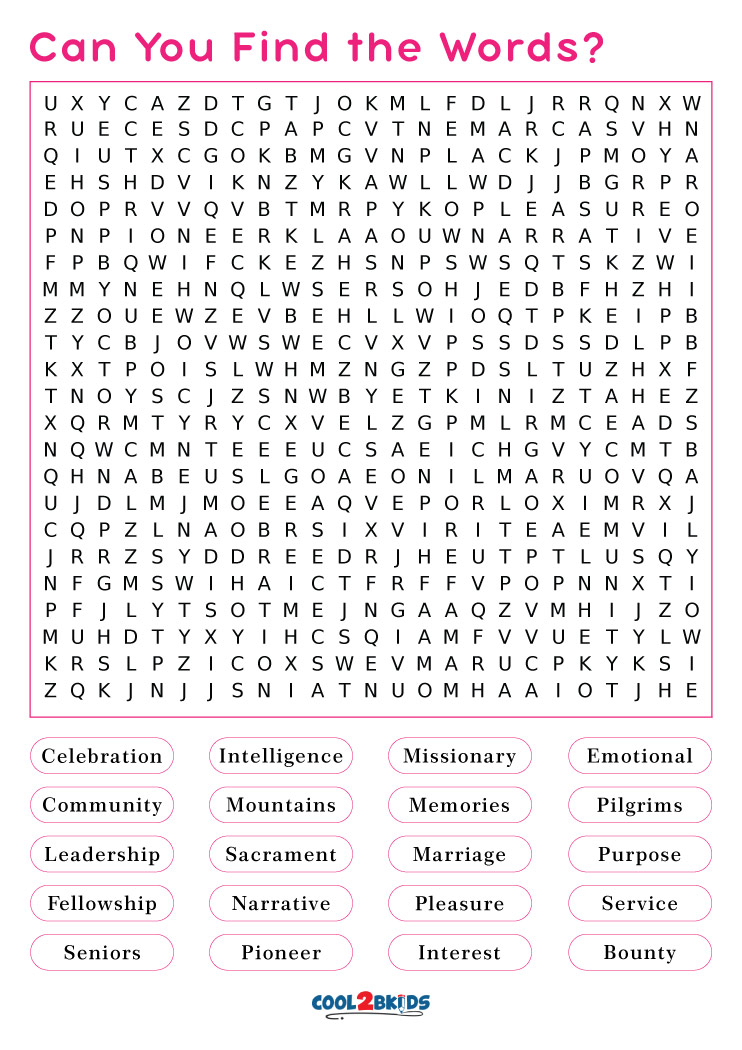 Large Print Word Searches For Seniors Printable Large Print Word Searches For Seniors Printable