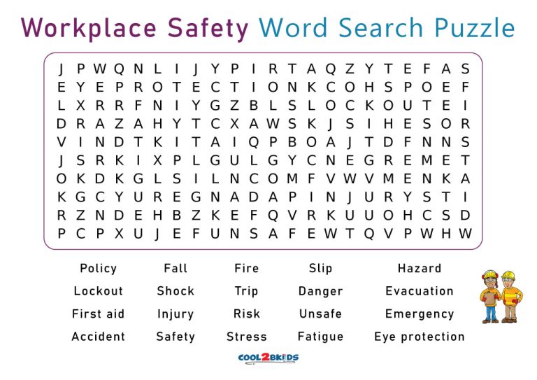 Printable Safety Word Search Cool2bKids
