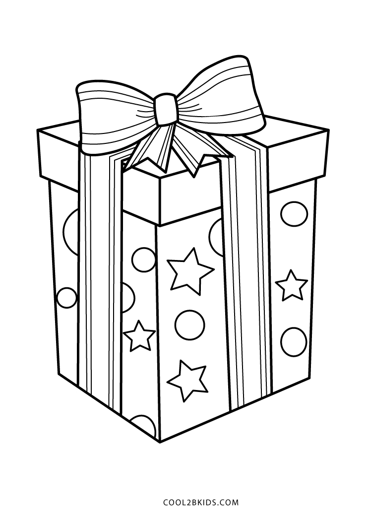 Christmas Gift Box Coloring Pages 