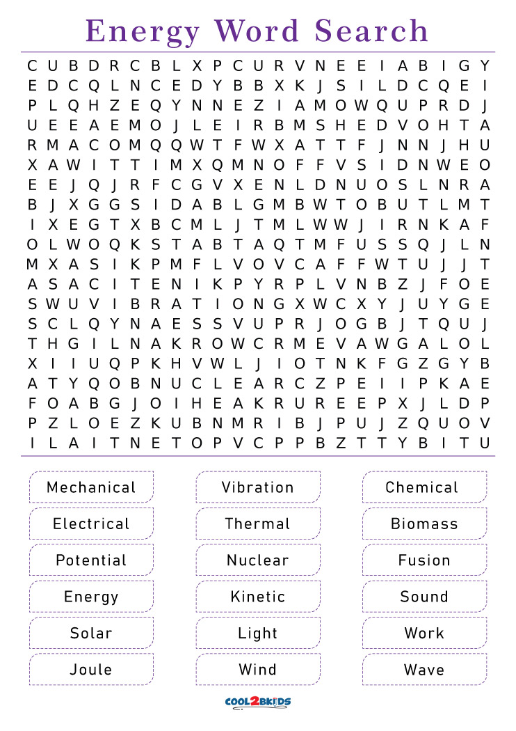 Free Printable Word Search Puzzles for Kids - Cool2bKids