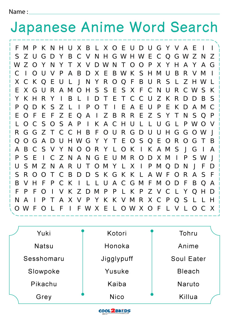 Details more than 54 anime crossword puzzles best  incdgdbentre